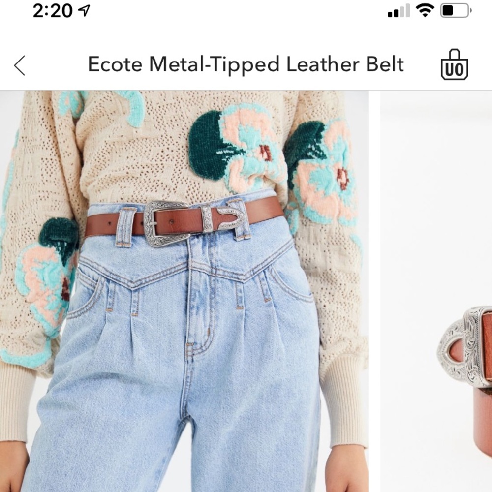 Black Urban Outfitters Ecote Metal-Tipped Belt